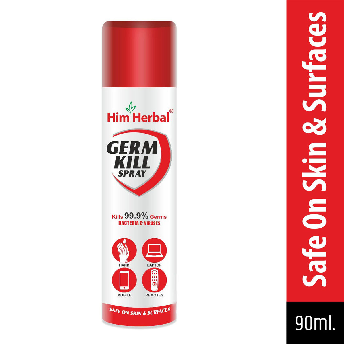 Him Herbal Multi Surface Germ Kill Spray - 90ml | Kills 99.9% Germs, Bacteria & Viruses with 4 Ayurvedic Herbs