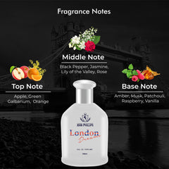 LONDON DREAMS - Fruity, Floral & Hint of Pepper | French Perfume Ideal for Men - 100 ML