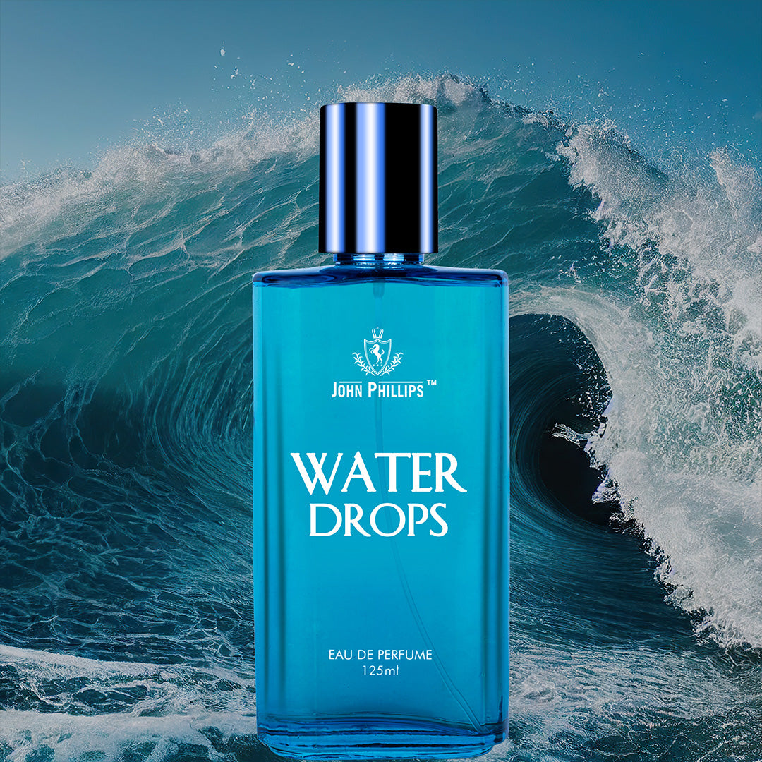 WATER DROPS - Fresh Marine Aquatic, Minty & Lavender Rosemary | French Perfume Ideal for Men & Women ( Unisex ) - 125 ML